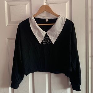 Black teddy bear crop top